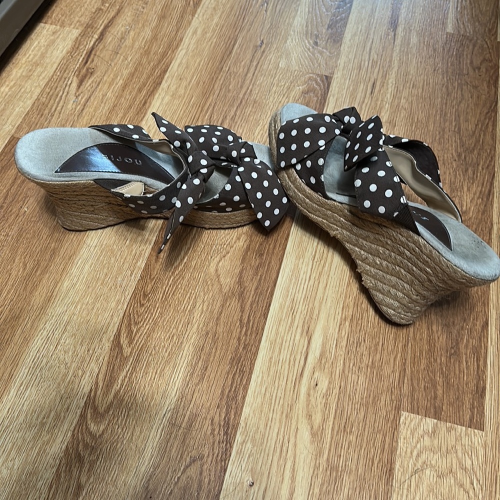 Bijou Mocha Polka Dot Wedges